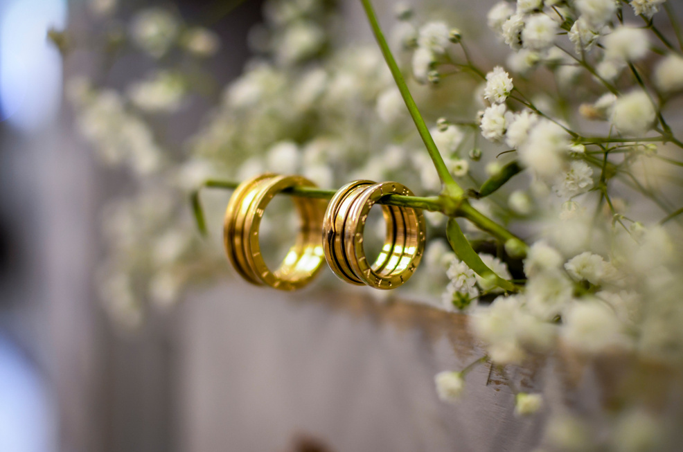 Close-Up Photo of Gold Wedding Rings